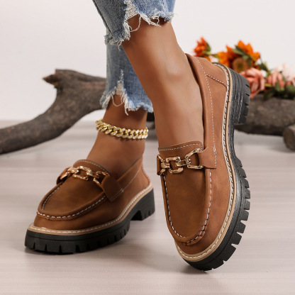 Women's thick-soled versatile casual loafers