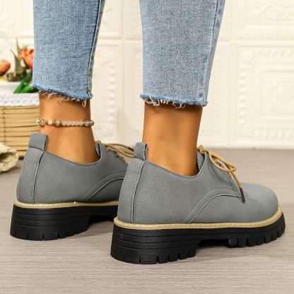 Women's waterproof and non-slip lace-up thick-soled loafers