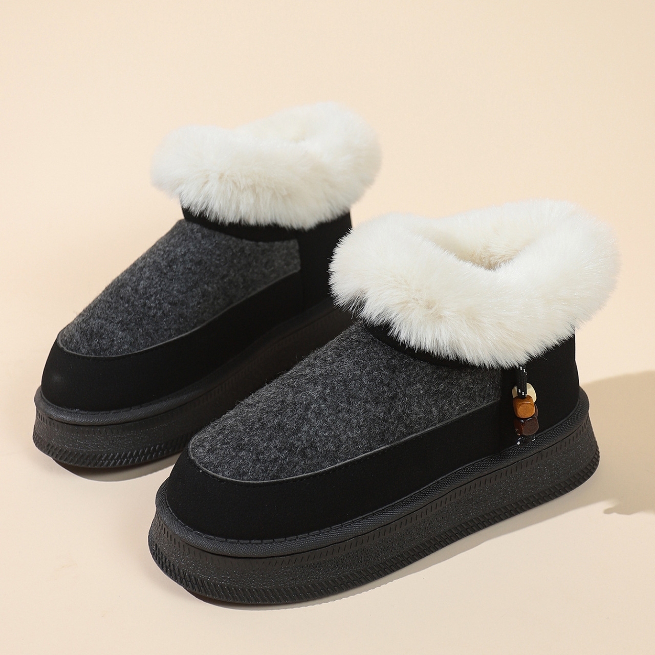 Women's thick-soled velvet cotton shoes