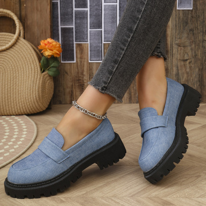 Women's thick-soled comfortable slip-on loafers