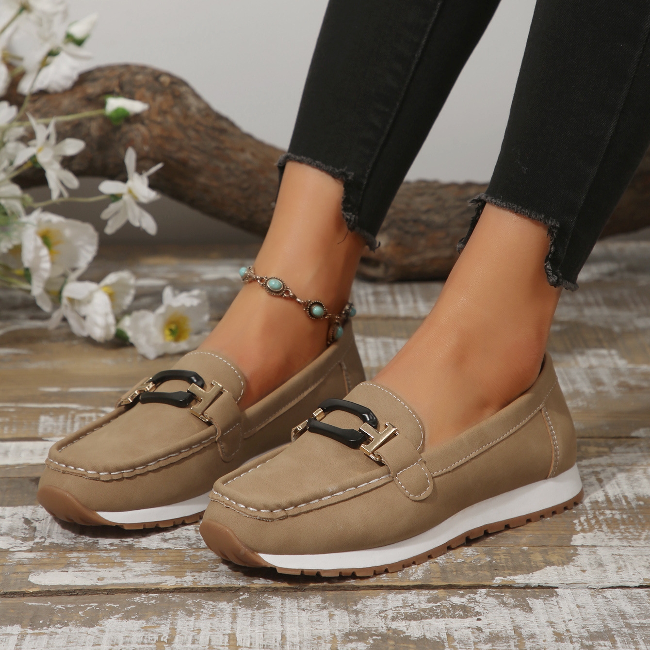 Women's thick-soled comfortable non-slip loafers