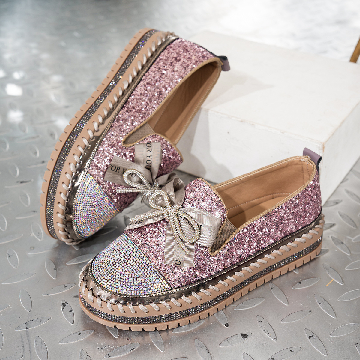 women's platform slip-on loafers