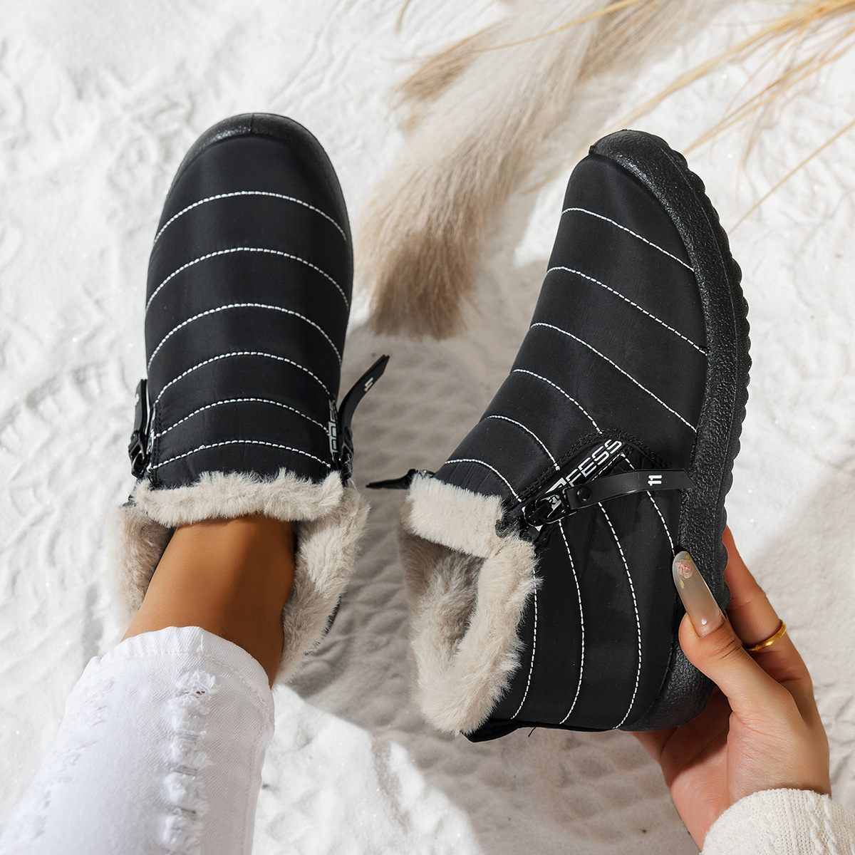 Women's/Men's Waterproof Warm Side Zipper Winter Boots