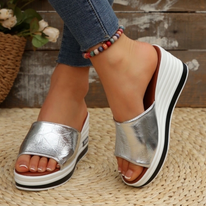 🔥HOT SALE🔥Ladies summer new fashion wedge slippers - Buy 2 get free shipping