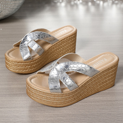 📢🔥Women's new summer high heel slippers