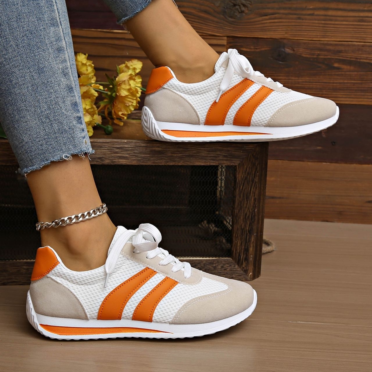 🔥Women's breathable non-slip lace-up sneakers