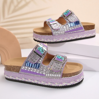 🔥Women's new summer thick-soled cork slippers