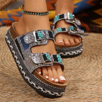 🔥Women's new summer thick-soled cork slippers