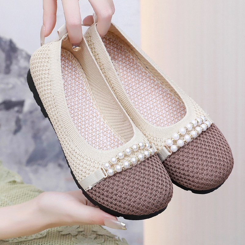 2025 New Women's Breathable Non-slip Arch Support Orthopedic Walking Shoes with Pearls