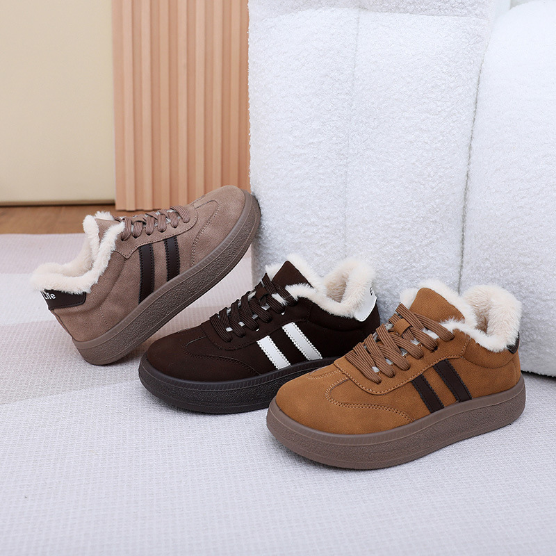 Women's winter cotton shoes with soft sole and plush lining
