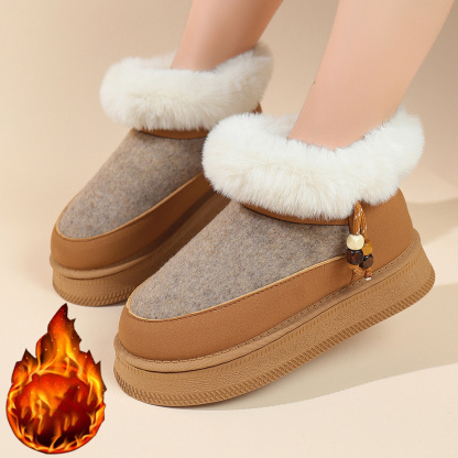 Women's thick-soled velvet cotton shoes