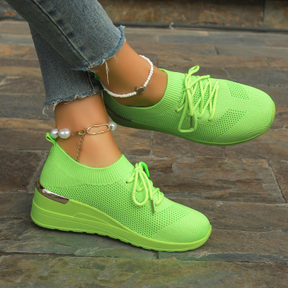 Women's mesh breathable lightweight orthopedic lace-up sneakers