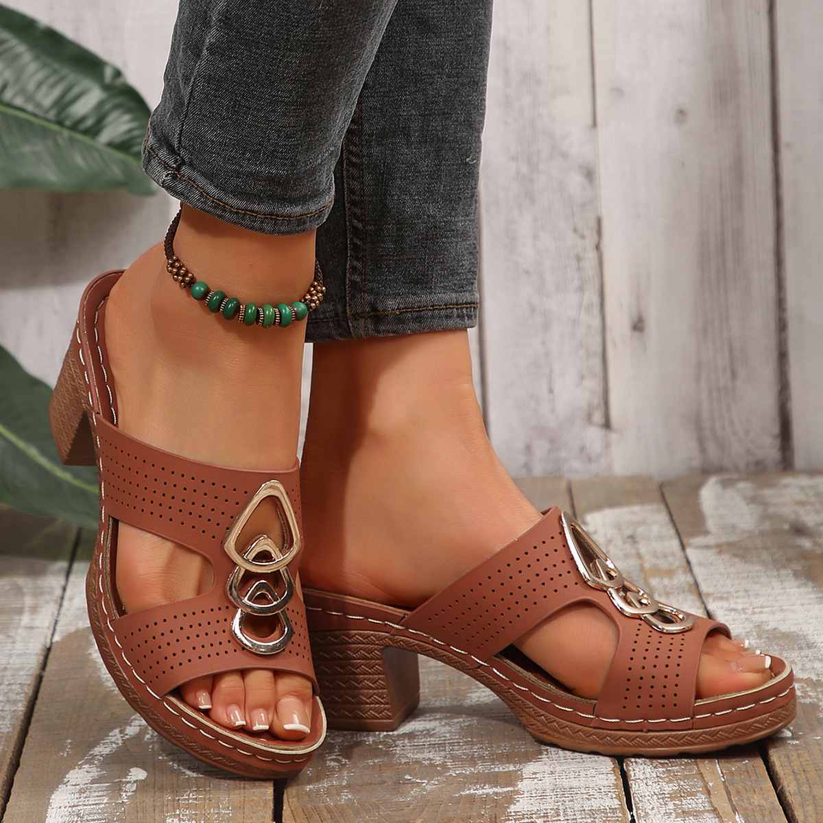 🔥Hot Sale🔥New Summer High Heel Sandals - Free Shipping for Two Pairs