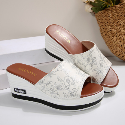 🔥HOT SALE🔥Ladies summer new fashion wedge slippers - Buy 2 get free shipping