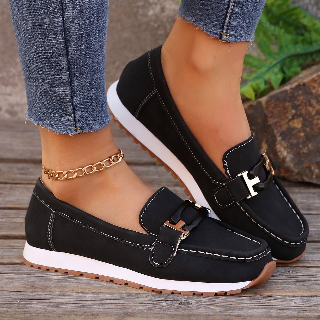 Women's thick-soled comfortable non-slip loafers