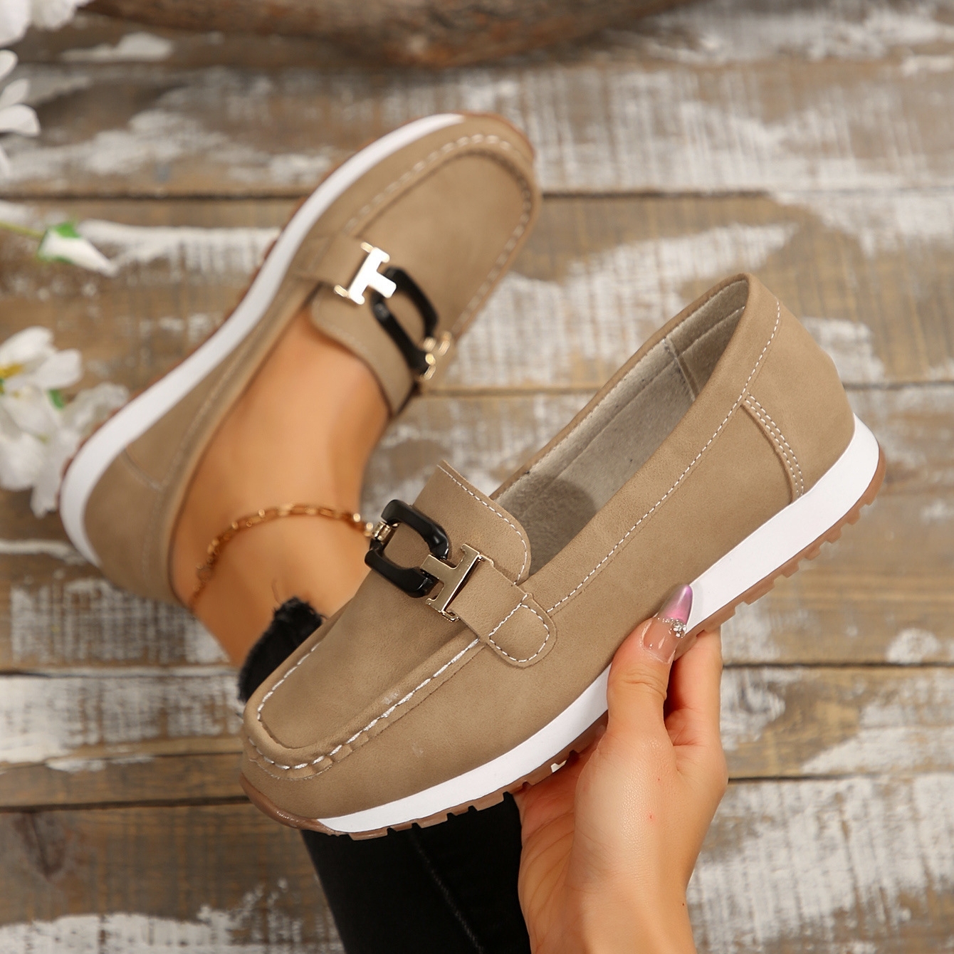 Women's thick-soled comfortable non-slip loafers