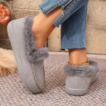 Women's suede warm flat cotton shoes