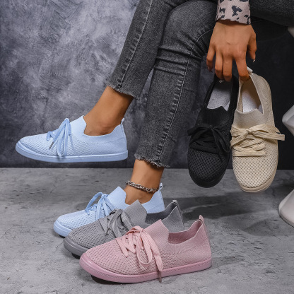 🔥Hot Sale🔥Ladies summer new breathable lightweight lace-up flat shoes