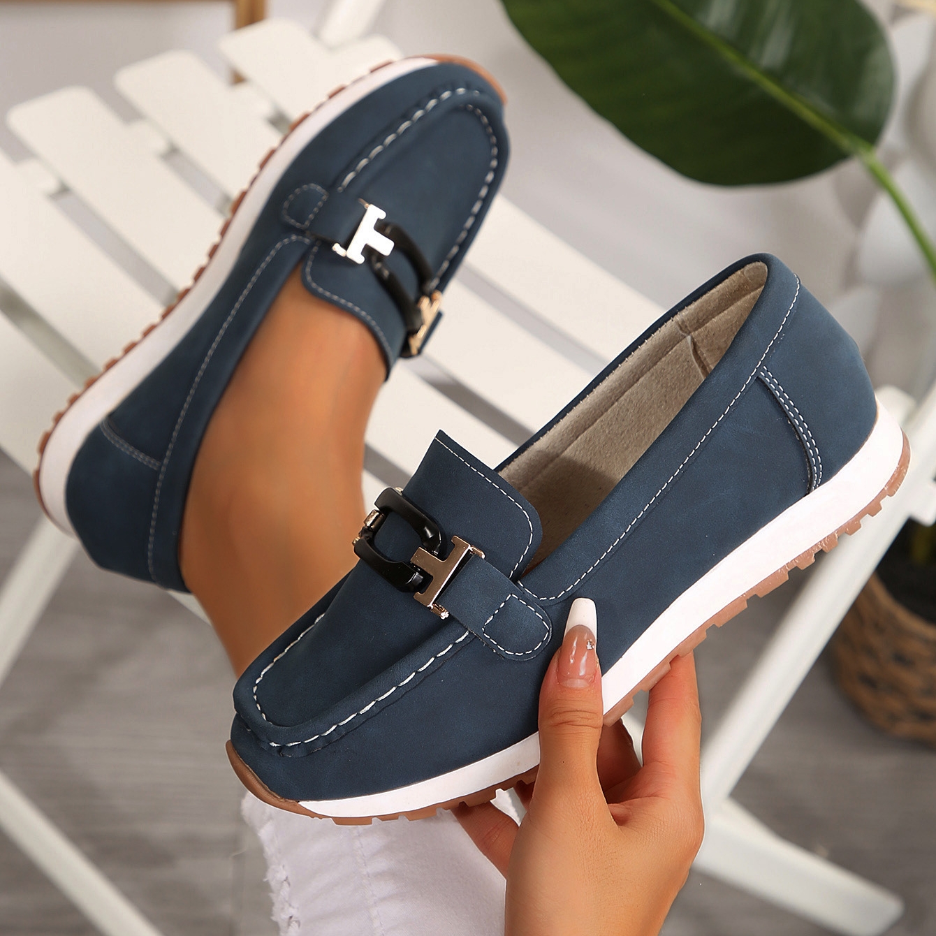 Women's thick-soled comfortable non-slip loafers