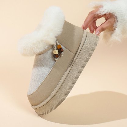 Women's thick-soled velvet cotton shoes