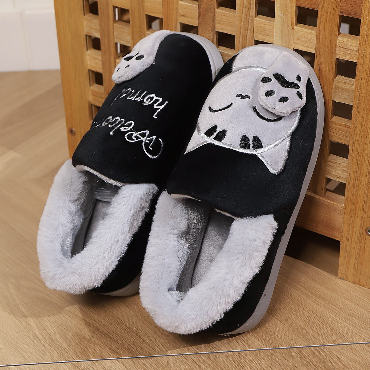 Women's cartoon lucky cat warm cotton shoes
