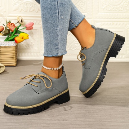 Women's waterproof and non-slip lace-up thick-soled loafers