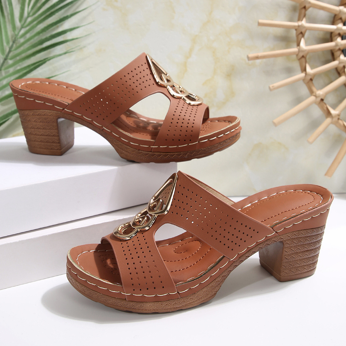 🔥Hot Sale🔥New Summer High Heel Sandals - Free Shipping for Two Pairs