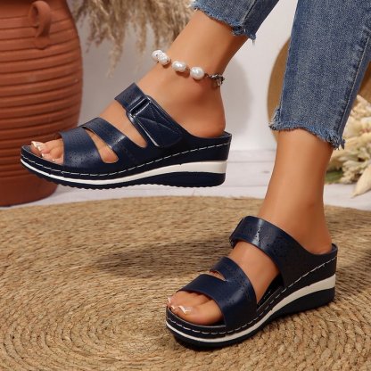 🔥Hot Sale🔥2025 Summer Thick Soled Wedge Sandals - Free Shipping for Two Pairs