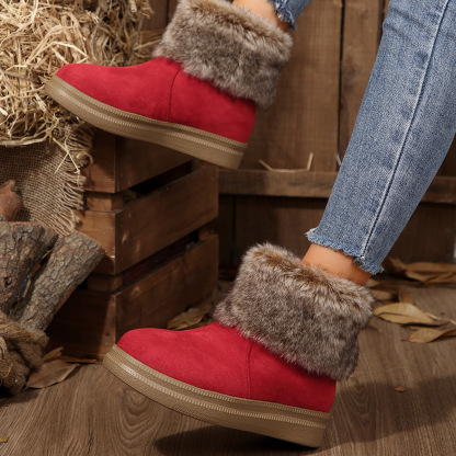 Women's fleece-lined, warm, thick-soled, comfortable cotton boots