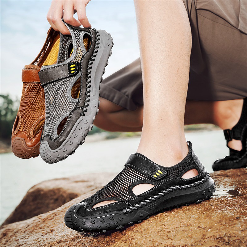 ⏰Last Day! 50% OFF 🔥Men's Handmade Cowhide Breathable Mesh Sandals