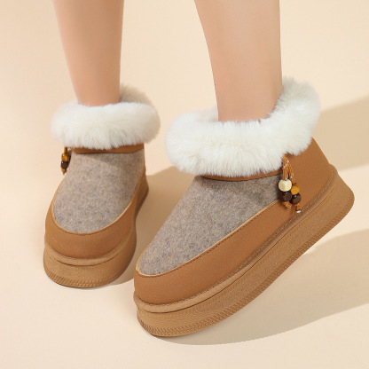 Women's thick-soled velvet cotton shoes