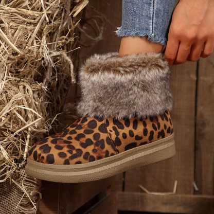 Women's fleece-lined, warm, thick-soled, comfortable cotton boots