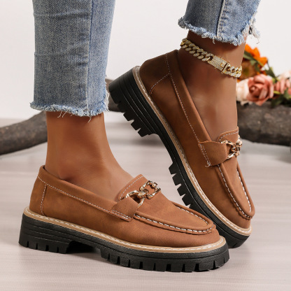 Women's thick-soled versatile casual loafers