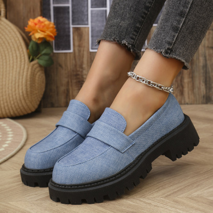 Women's thick-soled comfortable slip-on loafers