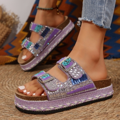 🔥Women's new summer thick-soled cork slippers