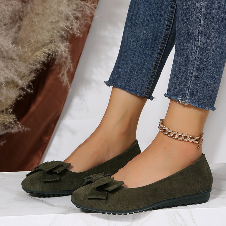 Women's bow-decorated wedge shoes