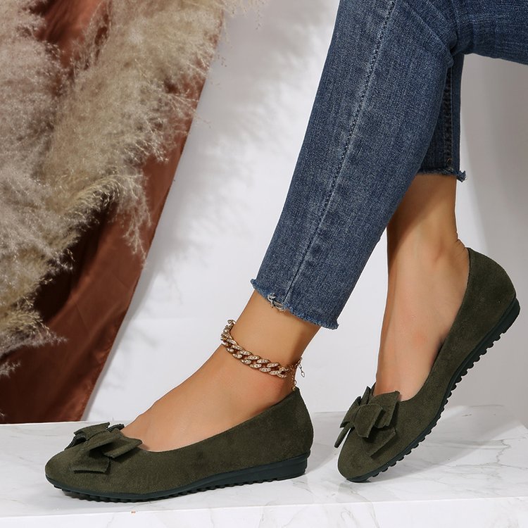 Women's bow-decorated wedge shoes