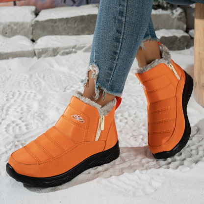 Women's Winter Boots - Waterproof, Warm, Side Zipper, Round Toe