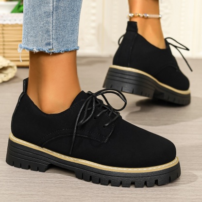 Women's waterproof and non-slip lace-up thick-soled loafers