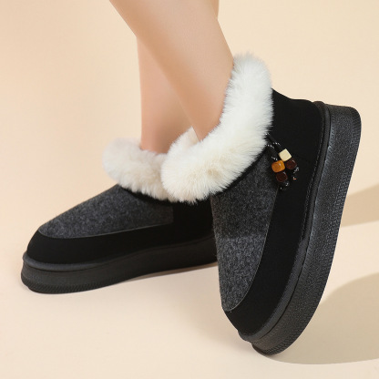 Women's thick-soled velvet cotton shoes
