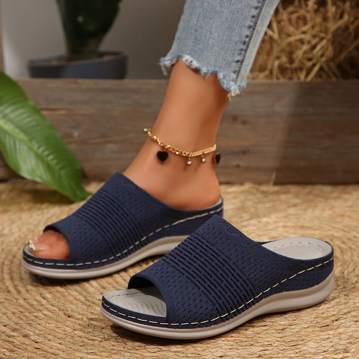 🔥Hot Sale🔥Women's Breathable Fabric Wedge Sandals - Lightweight and Stylish - Free Shipping for Two Pairs