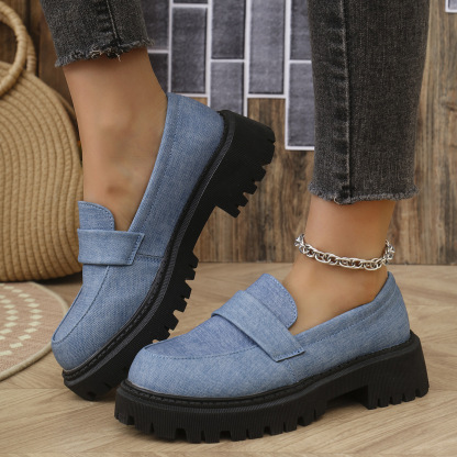 Women's thick-soled comfortable slip-on loafers