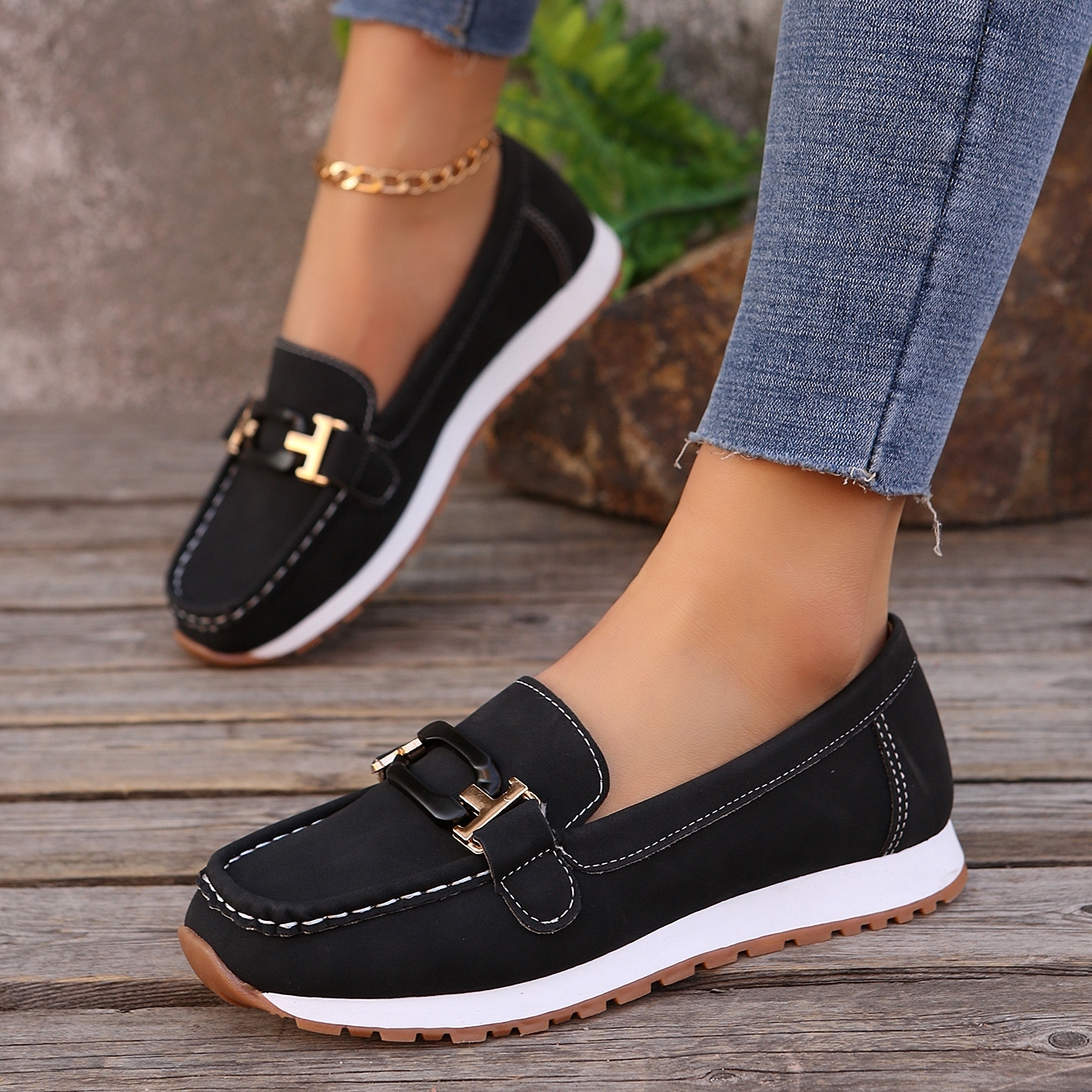 Women's thick-soled comfortable non-slip loafers