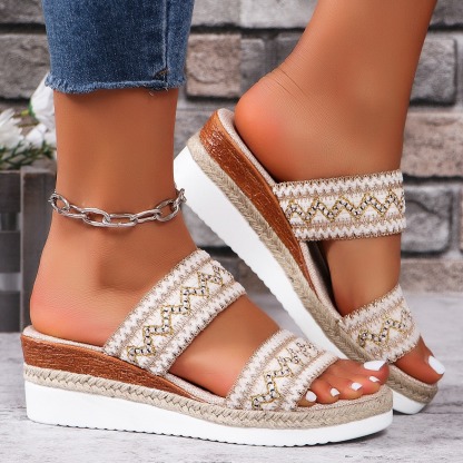🔥Hot Sale🔥2025 summer women’s new thick-soled wedge slippers-BUY 2 FREE SHIPPING