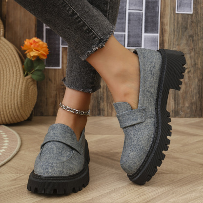 Women's thick-soled comfortable slip-on loafers