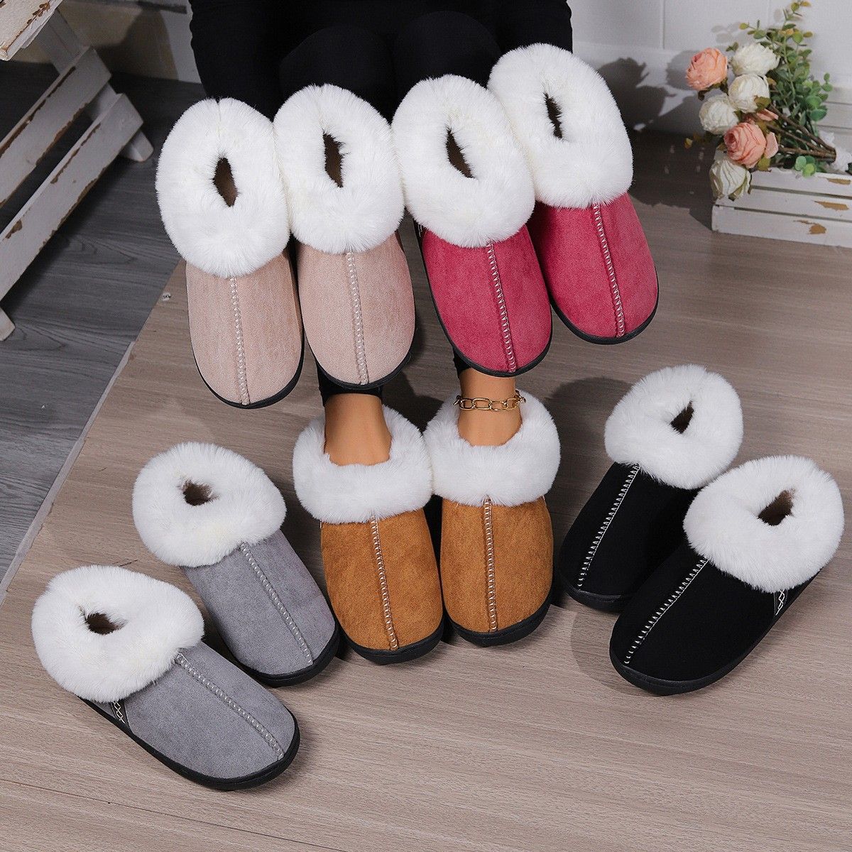 🔥Beauty's thickened warm non-slip cotton shoes