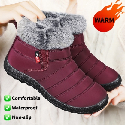 Waterproof Warm Plush Lined Outdoor Snow Ankle Boots 