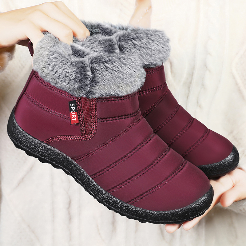 Waterproof Warm Plush Lined Outdoor Snow Ankle Boots 