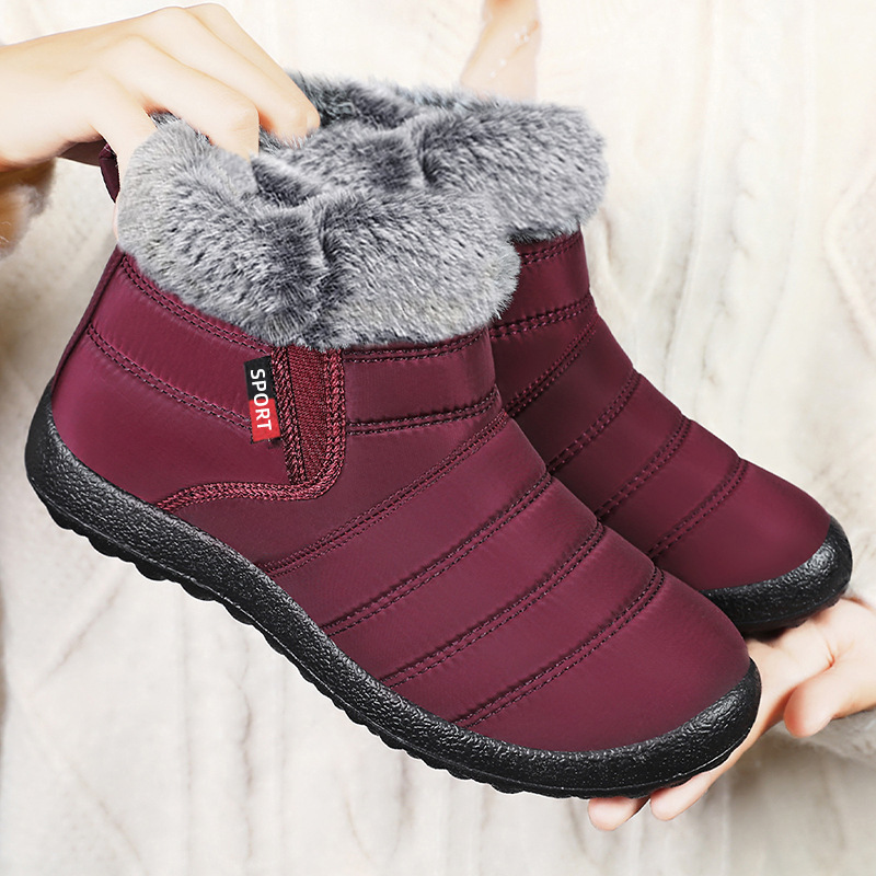 Waterproof Warm Plush Lined Outdoor Snow Ankle Boots 