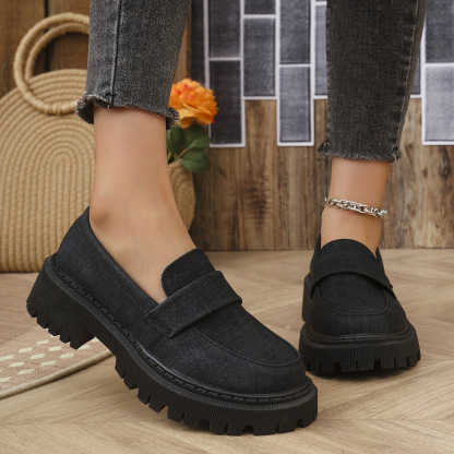 Women's thick-soled comfortable slip-on loafers